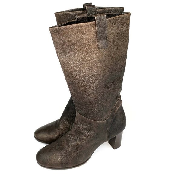 Hugo Boss Pebble Full Grain Mid Calf Leather Boots - Picture 1 of 6